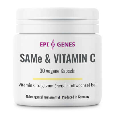 Sie sehen eine Packung NatuGena EPI-GENES SAMe & Vitamin C Kapseln, Produktbild: 01 NatuGena EPI-GENES SAMe & Vitamin C Kapseln, A-Nr.: 5699559 - 01