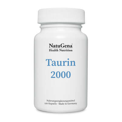 Sie sehen eine Packung NatuGena Taurin 2000 Kapseln, Produktbild: 01 NatuGena Taurin 2000 Kapseln, A-Nr.: 5665968 - 01