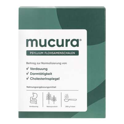 Sie sehen eine Packung Mucura® Flohsamenschalen Pulver, Produktbild: 04 Mucura® Flohsamenschalen Pulver, A-Nr.: 5717139 - 04