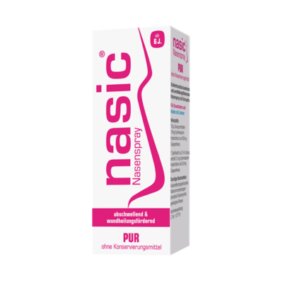 Sie sehen eine Packung nasic® pur Nasenspray, Produktbild: 01 nasic® pur Nasenspray, A-Nr.: 3903613 - 01