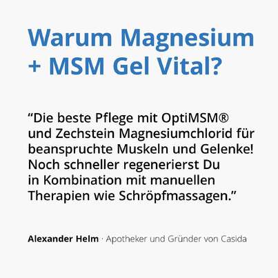 Sie sehen eine Packung Magnesium + MSM Gel Vital, Produktbild: 02 Magnesium + MSM Gel Vital, A-Nr.: 4895755 - 02