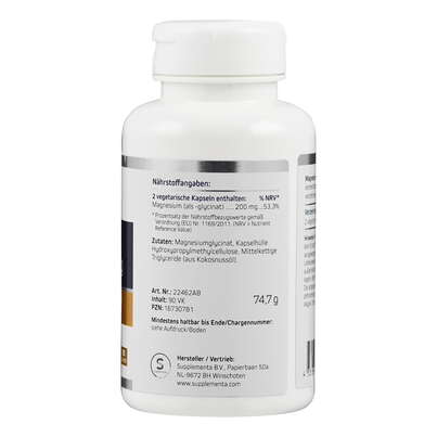 Supplementa Magnesium Glycinat 100 mg Kapseln, A-Nr.: 5596635 - 02
