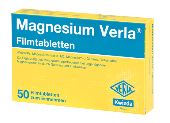 Sie sehen eine Packung Magnesium Verla - Filmtabletten, Produktbild: 01 Magnesium Verla - Filmtabletten, A-Nr.: 0554201 - 01