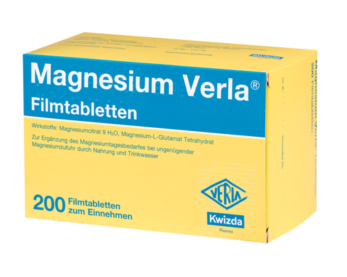 Sie sehen eine Packung Magnesium Verla - Filmtabletten, Produktbild: 01 Magnesium Verla - Filmtabletten, A-Nr.: 4210349 - 01