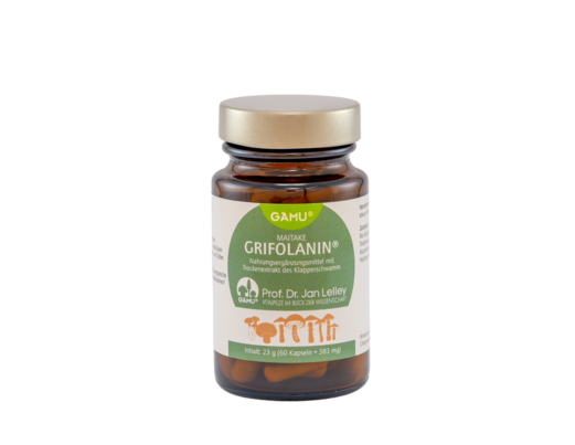 Sie sehen eine Packung Gamu bio Maitake | Grifolanin Kapseln, Produktbild: 01 Gamu bio Maitake | Grifolanin Kapseln, A-Nr.: 5600176 - 01