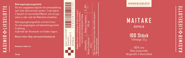 Sie sehen eine Packung Kasimir und Lieselotte Maitake Kapseln, Produktbild: 03 Kasimir und Lieselotte Maitake Kapseln, A-Nr.: 5177424 - 03