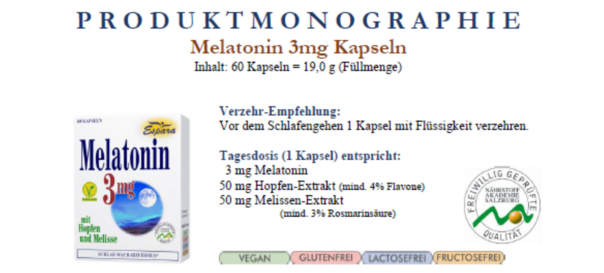 Sie sehen eine Packung Espara Melatonin 3mg Kapseln, Produktbild: 03 Espara Melatonin 3mg Kapseln, A-Nr.: 3957394 - 03