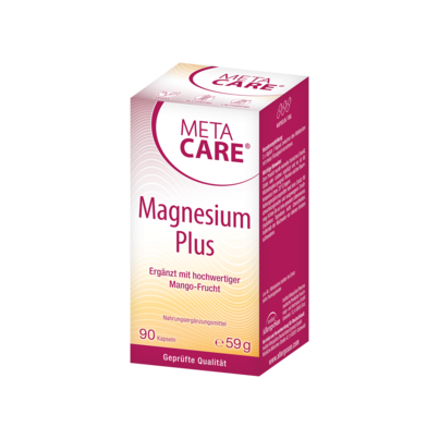 Sie sehen eine Packung META-CARE® Magnesium Plus, 90 Kapseln, Produktbild: 01 META-CARE® Magnesium Plus, 90 Kapseln, A-Nr.: 5246734 - 01