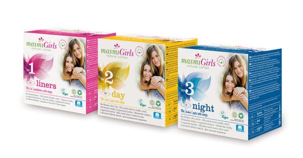 Sie sehen eine Packung Masmi Bio Binden Ultra Tag Girls 2, Produktbild: 03 Masmi Bio Binden Ultra Tag Girls 2, A-Nr.: 5160961 - 03
