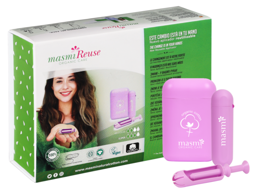 Bio Tampons mit Re-Use Applikator Classic &amp; Super MASMI, A-Nr.: 5713437 - 01