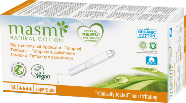 Sie sehen eine Packung Masmi Organic Care - Bio Tampons Super Plus mit Applikator, Produktbild: 02 Masmi Organic Care - Bio Tampons Super Plus mit Applikator, A-Nr.: 4368866 - 02