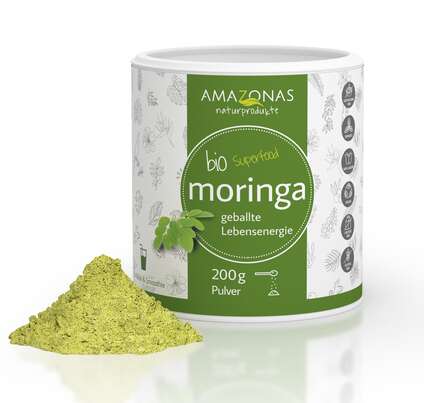 Bio Moringa Pulver, 100g, 100% pur, für mehr Fitness und Vitalität auch im hohen Alter, A-Nr.: 5229322 - 01