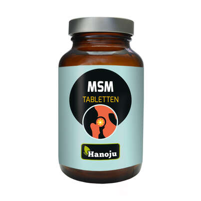 Sie sehen eine Packung Hanoju MSM Tabletten 750mg, Produktbild: 01 Hanoju MSM Tabletten 750mg, A-Nr.: 4854288 - 01