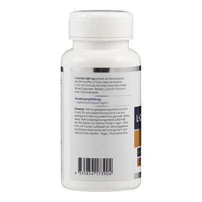 Sie sehen eine Packung L-Carnitin 500 mg Kapseln, Produktbild: 03 L-Carnitin 500 mg Kapseln, A-Nr.: 4891740 - 03