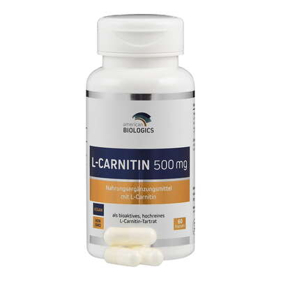 Sie sehen eine Packung L-Carnitin 500 mg Kapseln, Produktbild: 04 L-Carnitin 500 mg Kapseln, A-Nr.: 4891740 - 04