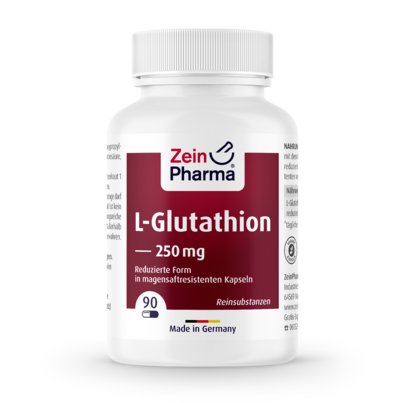 Sie sehen eine Packung Zeinpharma L-Glutathion Red 250 mg Kapseln, Produktbild: 01 Zeinpharma L-Glutathion Red 250 mg Kapseln, A-Nr.: 3874662 - 01