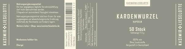 Sie sehen eine Packung Kasimir und Lieselotte - Karde Kapseln 50 Stück, Produktbild: 03 Kasimir und Lieselotte - Karde Kapseln 50 Stück, A-Nr.: 5177105 - 03