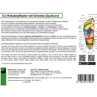 Sie sehen eine Packung Cci Kräuterpflaster mit Grüntee (Gyokuro), Produktbild: 03 Cci Kräuterpflaster mit Grüntee (Gyokuro), A-Nr.: 4108680 - 03