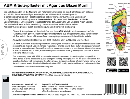 Sie sehen eine Packung ABM Kräuterpflaster mit Agaricus Blazei Murill, Produktbild: 03 ABM Kräuterpflaster mit Agaricus Blazei Murill, A-Nr.: 4831465 - 03