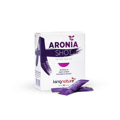 Sie sehen eine Packung Kingnature Aronia Shot, Produktbild: 01 Kingnature Aronia Shot, A-Nr.: 4596343 - 01
