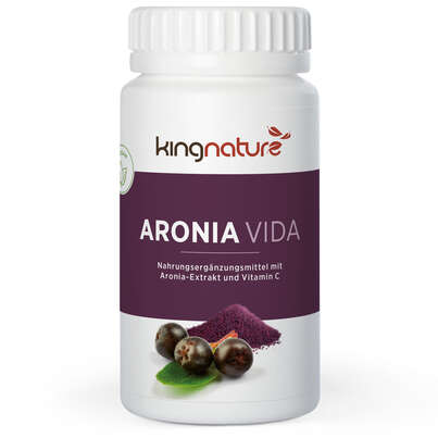 Sie sehen eine Packung Kingnature Aronia Vida, Produktbild: 01 Kingnature Aronia Vida, A-Nr.: 4596366 - 01