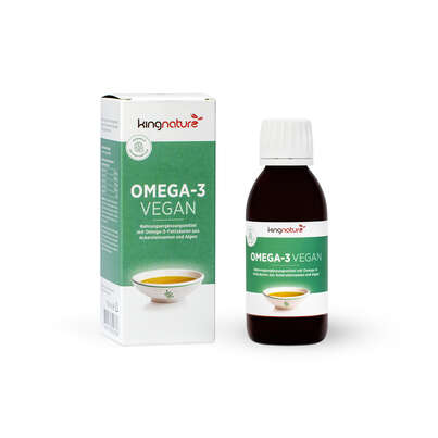 Sie sehen eine Packung kingnature OMEGA-3 OEL VEGAN, Produktbild: 01 kingnature OMEGA-3 OEL VEGAN, A-Nr.: 5681281 - 01