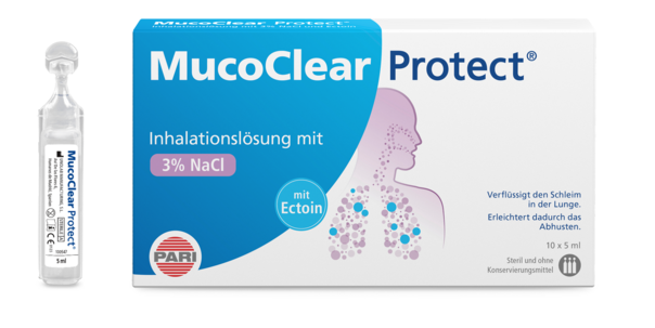Sie sehen eine Packung MucoClear Protect, Produktbild: 01 MucoClear Protect, A-Nr.: 5427200 - 01
