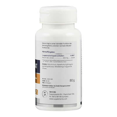 Supplementa Kaliumcitrat Kapseln, A-Nr.: 5596799 - 02