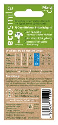 Sie sehen eine Packung ecosmile INTERDENTALBÜRSTEN ISO 3, mittel, Produktbild: 03 ecosmile INTERDENTALBÜRSTEN ISO 3, mittel, A-Nr.: 5678971 - 03