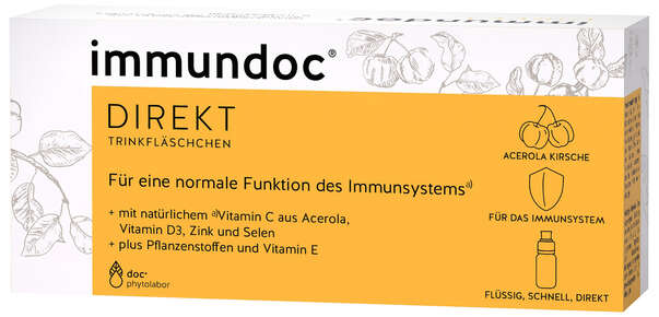 Sie sehen eine Packung immundoc® DIREKT Trinkfläschchen, Produktbild: 01 immundoc® DIREKT Trinkfläschchen, A-Nr.: 3896020 - 01