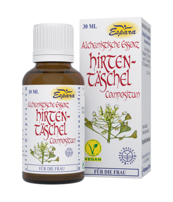 Sie sehen eine Packung Espara Hirtentäschel Compositum Alchemistische Essenz 30ml, Produktbild: 01 Espara Hirtentäschel Compositum Alchemistische Essenz 30ml, A-Nr.: 4040054 - 01