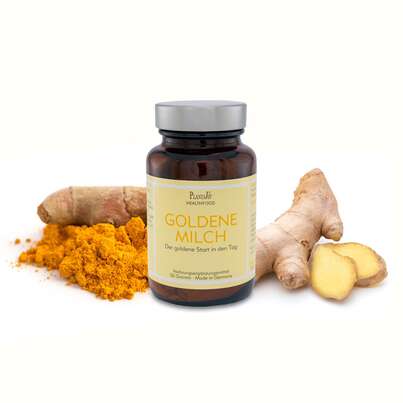 Sie sehen eine Packung Goldene Milch Pulver, Produktbild: 03 Goldene Milch Pulver, A-Nr.: 5606380 - 03