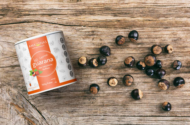 Sie sehen eine Packung Guarana Pulver, 100g, das Original aus dem Amazonas, 100% natürliches Koffein, Produktbild: 02 Guarana Pulver, 100g, das Original aus dem Amazonas, 100% natürliches Koffein, A-Nr.: 5229144 - 02