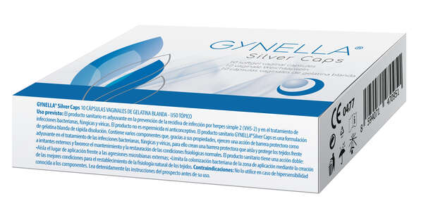 Sie sehen eine Packung Gynella Silver Caps, Produktbild: 01 Gynella Silver Caps, A-Nr.: 4828718 - 01