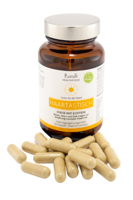 Sie sehen eine Packung HaarTastisch - Hirse mit Koffein Kapseln, Produktbild: 01 HaarTastisch - Hirse mit Koffein Kapseln, A-Nr.: 4488547 - 01
