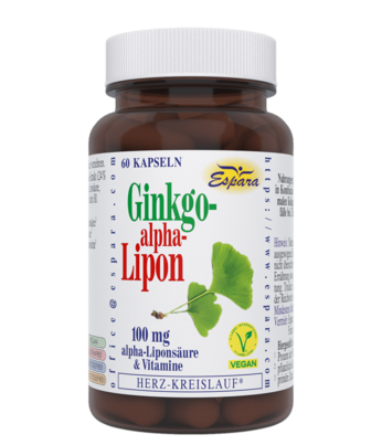 Sie sehen eine Packung Espara Ginkgo-alpha-Lipon Kapseln, Produktbild: 01 Espara Ginkgo-alpha-Lipon Kapseln, A-Nr.: 2777738 - 01