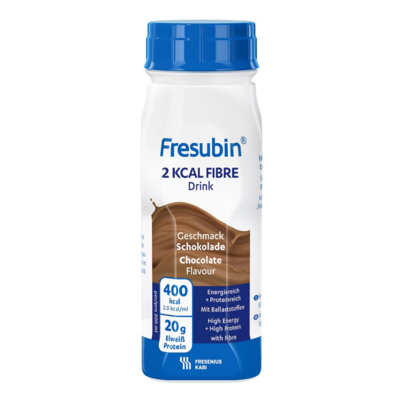 Sie sehen eine Packung Fresubin® 2 kcal fibre Drink Schokolade, Produktbild: 01 Fresubin® 2 kcal fibre Drink Schokolade, A-Nr.: 3280939 - 01