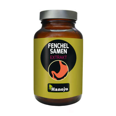 Sie sehen eine Packung Hanoju Fenchelsamen Extrakt Kapseln 400mg, Produktbild: 01 Hanoju Fenchelsamen Extrakt Kapseln 400mg, A-Nr.: 4256067 - 01