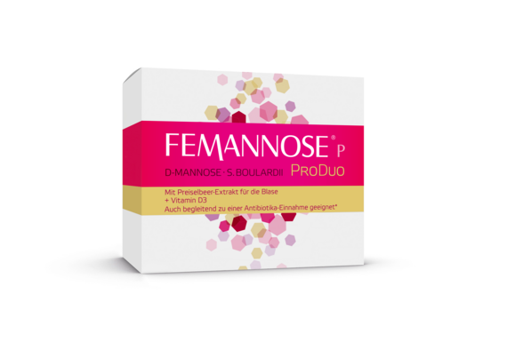 Sie sehen eine Packung FEMANNOSE®P ProDuo, Produktbild: 02 FEMANNOSE®P ProDuo, A-Nr.: 5583360 - 02