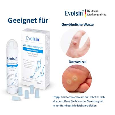 Sie sehen eine Packung Evolsin Warzenvereiser Spray 75 ml, Produktbild: 02 Evolsin Warzenvereiser Spray 75 ml, A-Nr.: 5666212 - 02