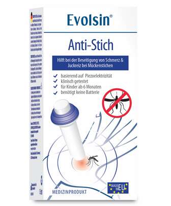 Sie sehen eine Packung Evolsin Anti-Stich Stift 1 Stück, Produktbild: 01 Evolsin Anti-Stich Stift 1 Stück, A-Nr.: 5710172 - 01