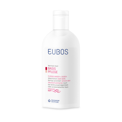 Sie sehen eine Packung Eubos flüssig rot 200ml, Produktbild: 01 Eubos flüssig rot 200ml, A-Nr.: 0982144 - 01