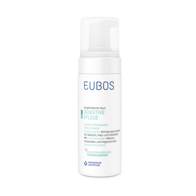 Sie sehen eine Packung Eubos Sensitiv Vital Schaum 150ml, Produktbild: 02 Eubos Sensitiv Vital Schaum 150ml, A-Nr.: 2628211 - 02