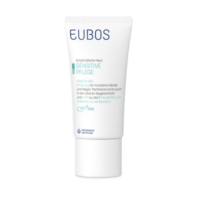 Sie sehen eine Packung Eubos Sensitiv Hand and Nail, Produktbild: 02 Eubos Sensitiv Hand and Nail, A-Nr.: 3284713 - 02