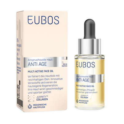 Sie sehen eine Packung Eubos Anti Age Multi Active Face Oil, Produktbild: 06 Eubos Anti Age Multi Active Face Oil, A-Nr.: 4939240 - 06