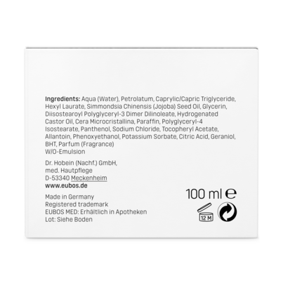 Sie sehen eine Packung Eubos Creme Intensivpflege Tiegel 100ml, Produktbild: 05 Eubos Creme Intensivpflege Tiegel 100ml, A-Nr.: 1649530 - 05