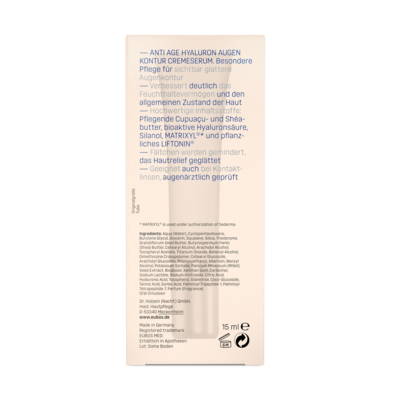 Eubos Anti Age Hyaluron Augen Kontur Serum 15ml, A-Nr.: 4006896 - 05