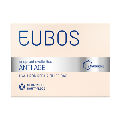 Sie sehen eine Packung Eubos Anti Age Hyaluron Repair Filler Day, Produktbild: 03 Eubos Anti Age Hyaluron Repair Filler Day, A-Nr.: 3177561 - 03