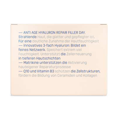 Sie sehen eine Packung Eubos Anti Age Hyaluron Repair Filler Day, Produktbild: 05 Eubos Anti Age Hyaluron Repair Filler Day, A-Nr.: 3177561 - 05