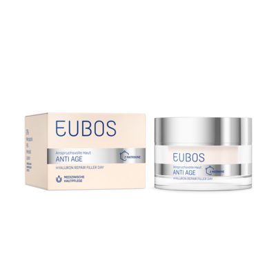 Sie sehen eine Packung Eubos Anti Age Hyaluron Repair Filler Day, Produktbild: 06 Eubos Anti Age Hyaluron Repair Filler Day, A-Nr.: 3177561 - 06